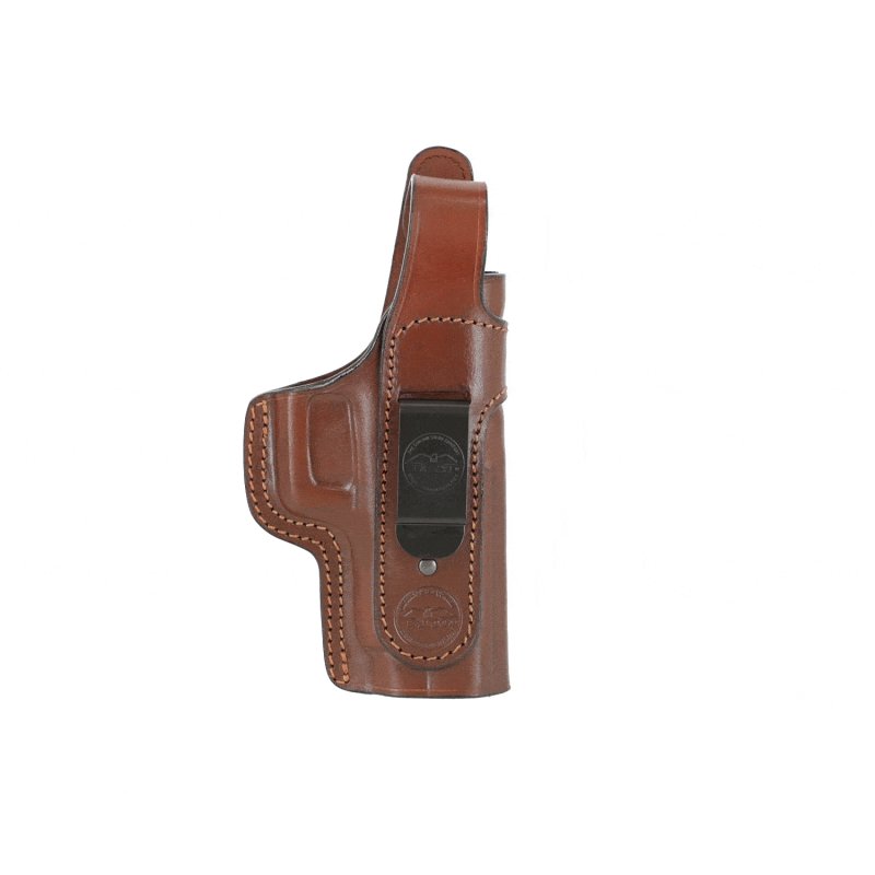 Secured IWB concealed leather holster with thumb break