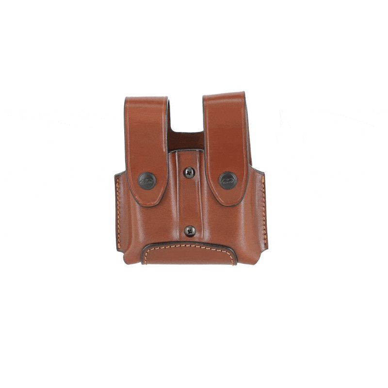 Double magazine open top OWB leather pouch