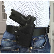 Quick draw OWB nylon holster with MLC security lock