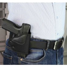 Open barrel quick draw OWB nylon holster with security MLC lock