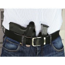 Secured appendix carry nylon holster with magazine pouch