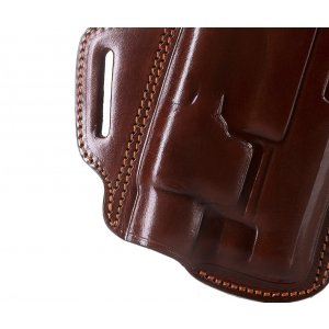 Pancake style OWB leather holster for pistol with laser/light