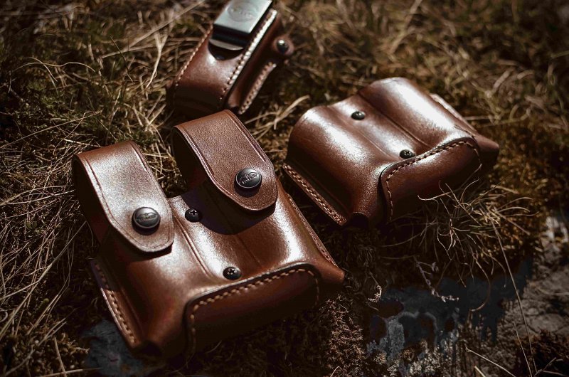 Leather Open Carry Set for gun with light