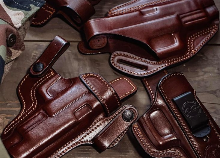 Leather gun holsters