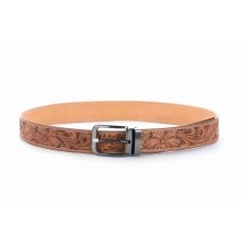 Exclusive Hand-Carved Leather Gun Belt - FLORAL