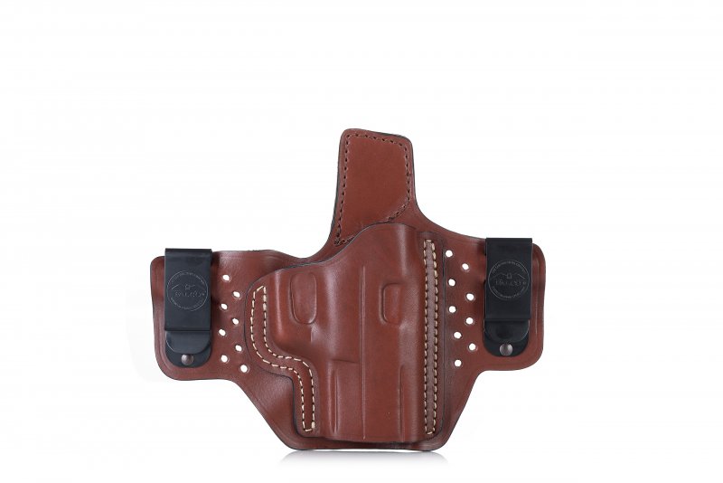 Maximum comfort IWB concealed open top leather holster on air flow platform