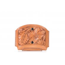 Exclusive Hand-Carved Leather Pouch for Magazines - FLORAL