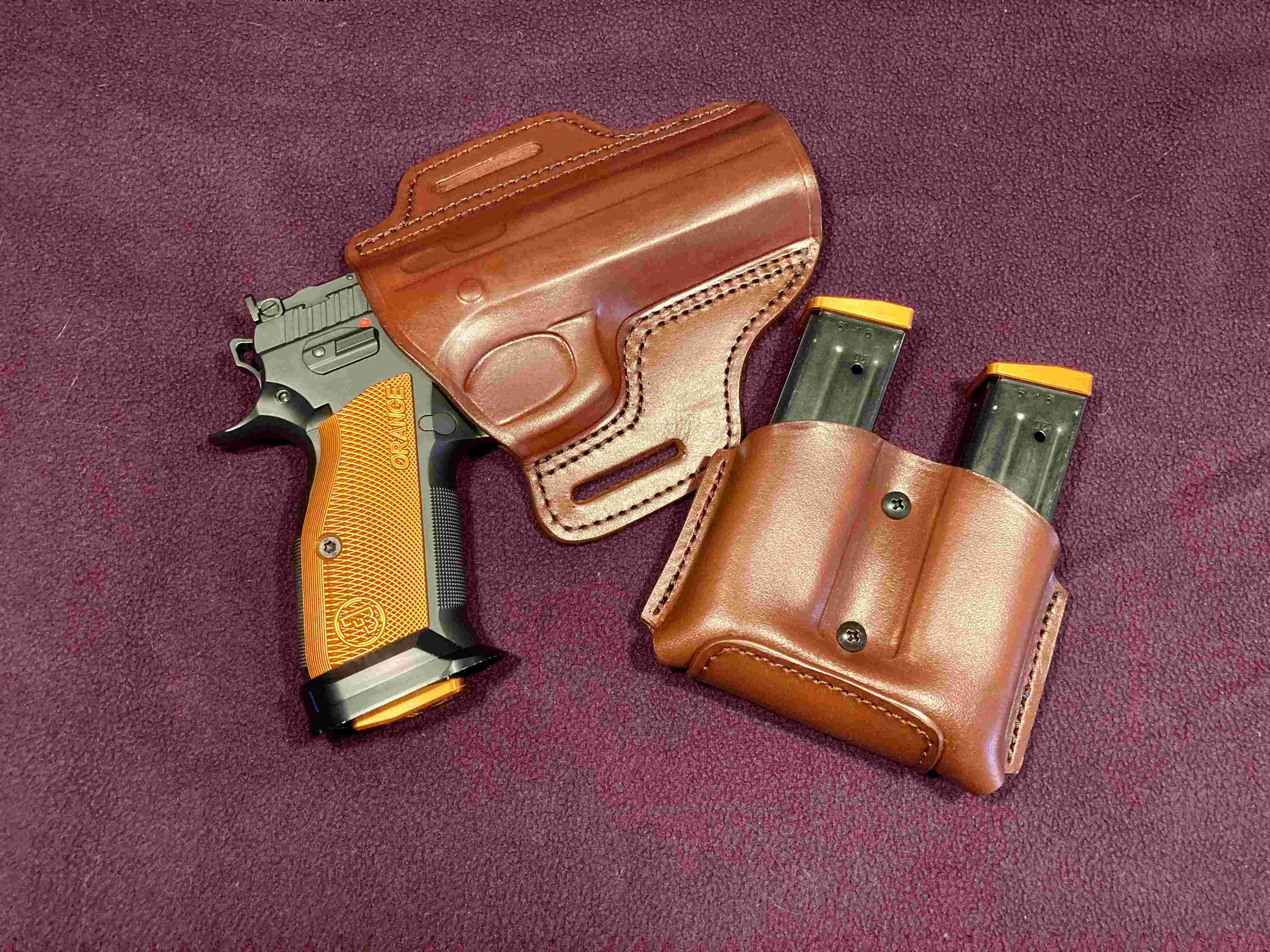 CZ holster with a double mag pouch