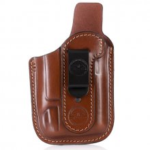 Pancake style IWB leather holster for guns with light