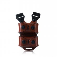 Double speedloader leather pouch for shoulder system