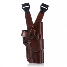 Vertical leather shoulder holster
