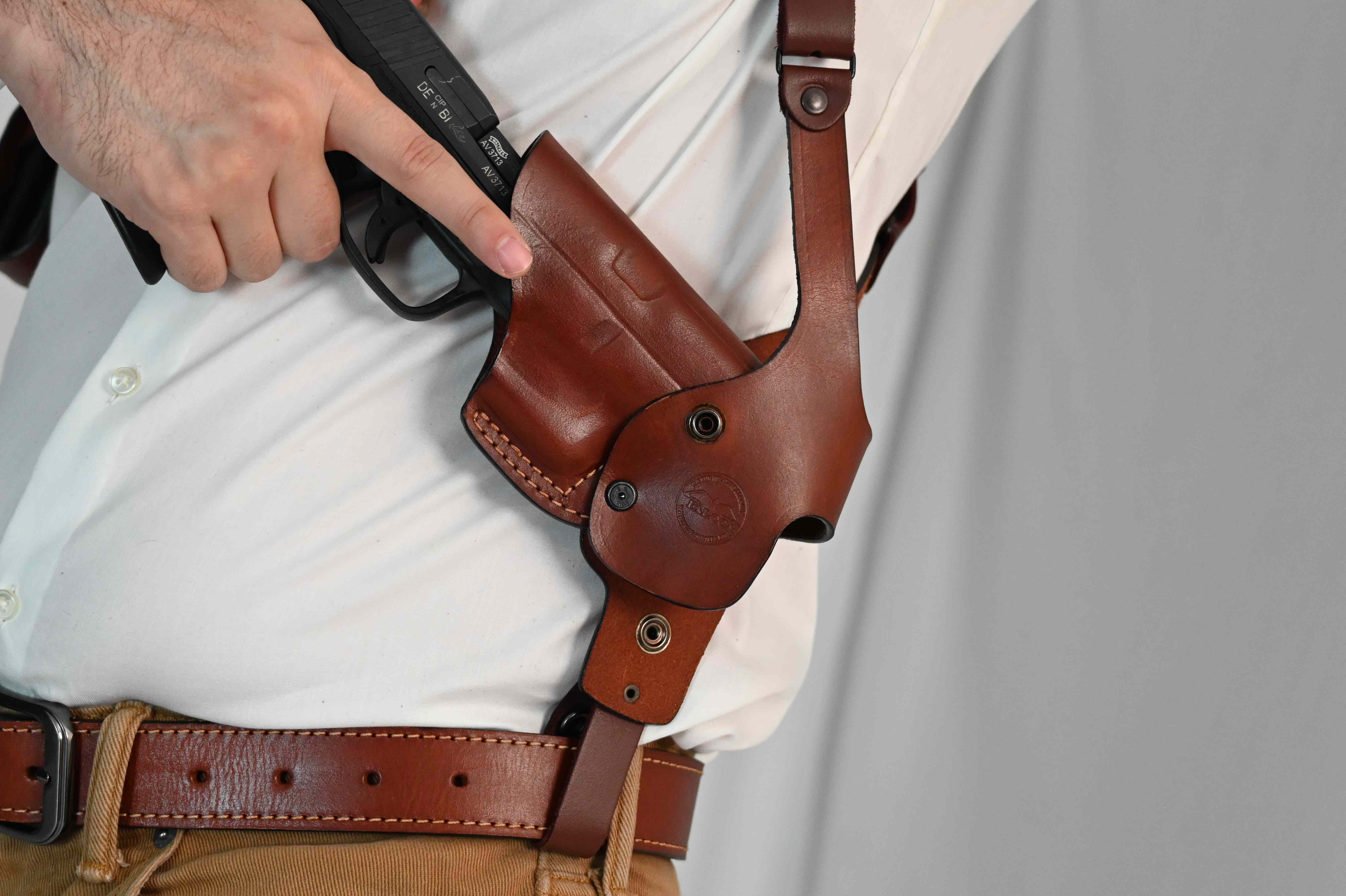 Timeless Open-Top IWB Leather Custom Holster for Gun with Laser/ Light