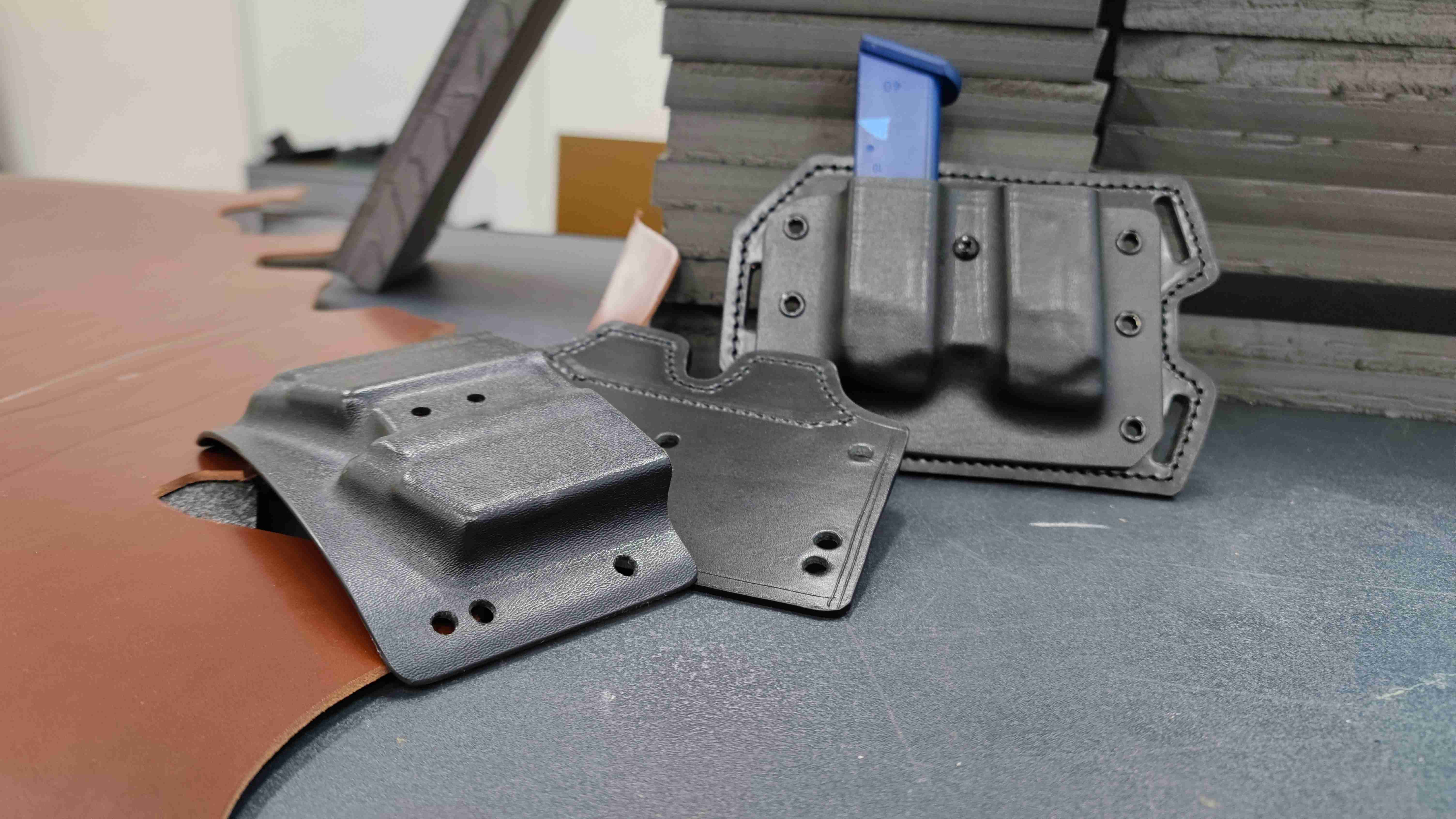 iwb owb hybrid holster in manufacturing process