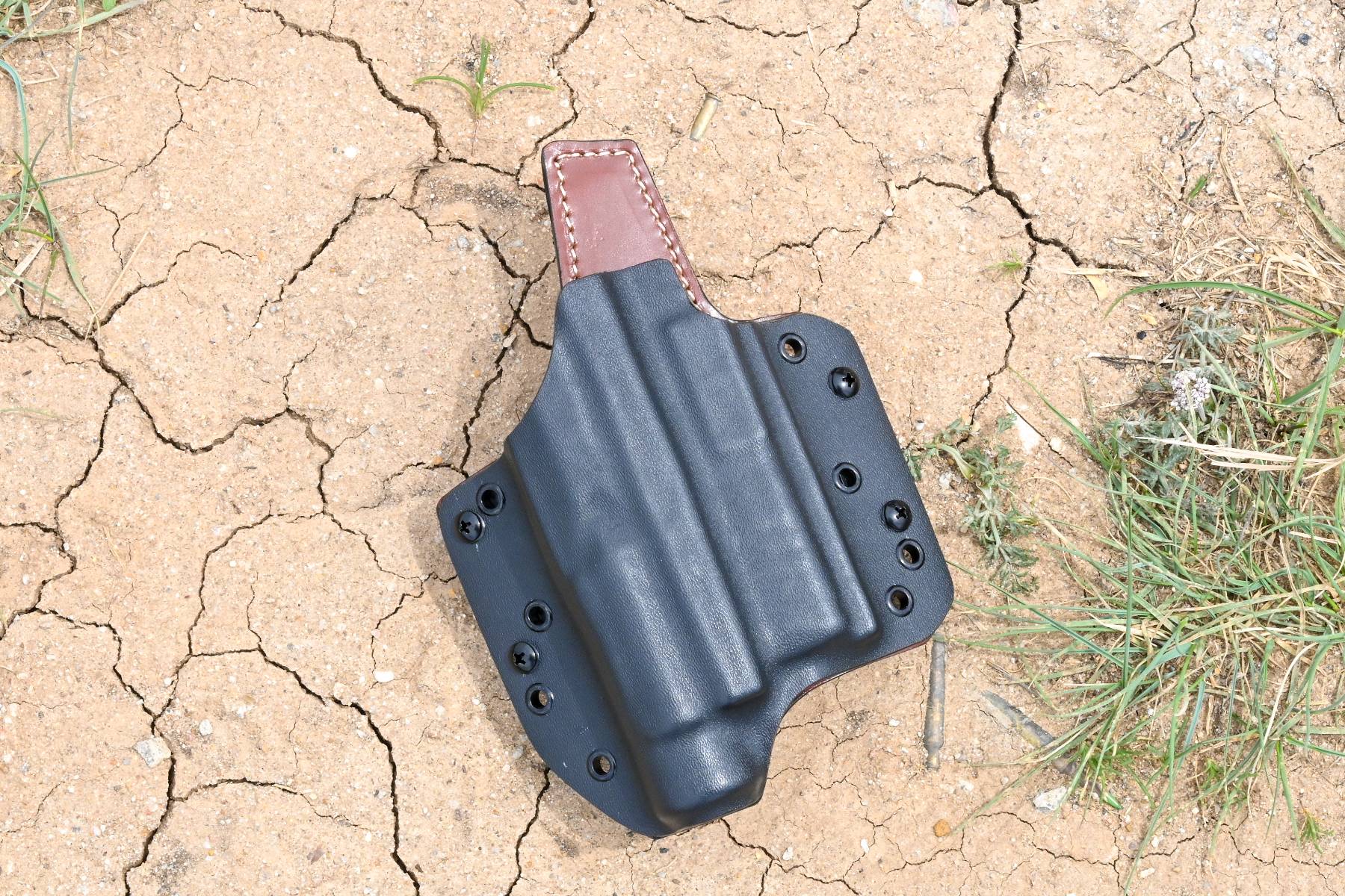 Pancake Style OWB Leather Holster for Pistol with Laser/Light