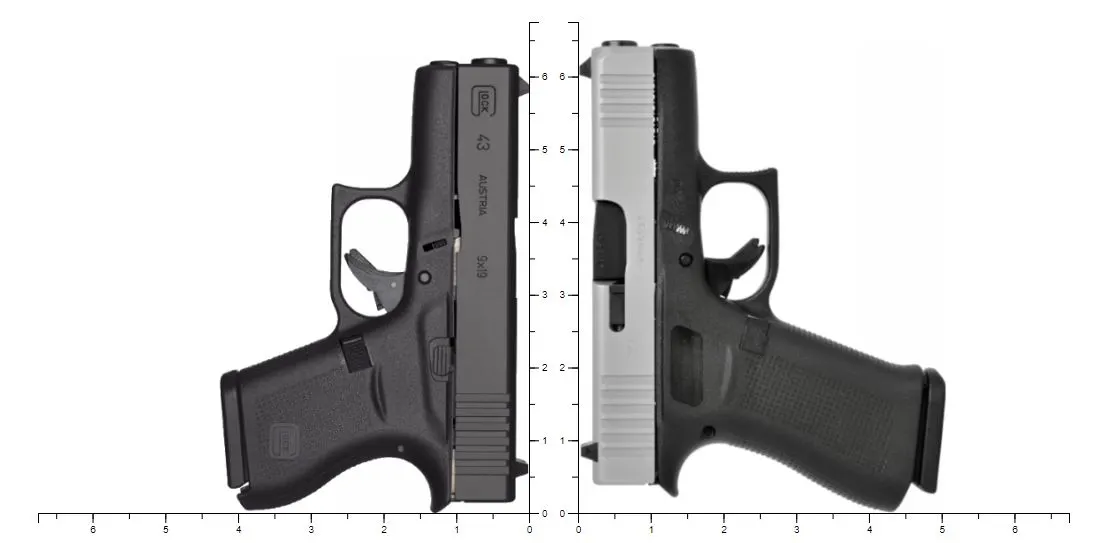 Comparison of Glock 43 to Glock 43X